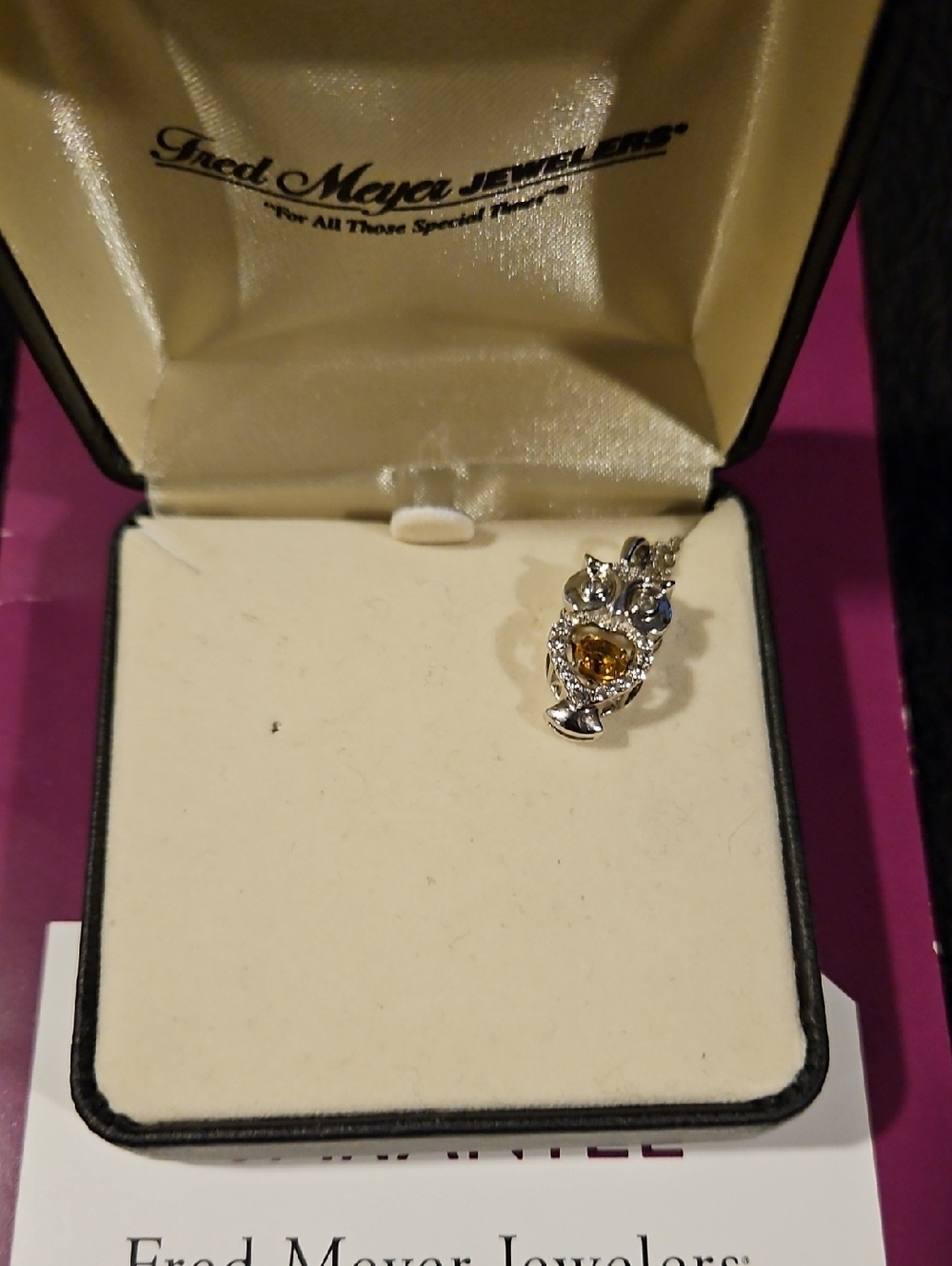 Citrine Owl Pendant